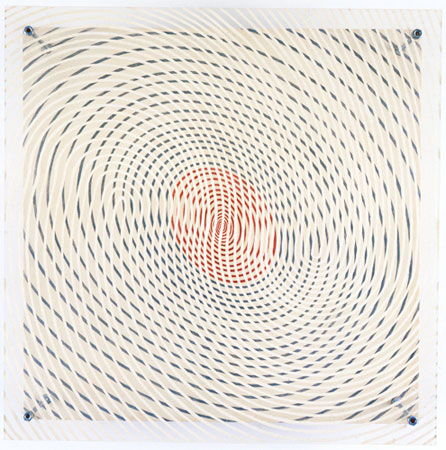 Espiral con rojo (Spiral with Red), Jesus Rafael Soto, 1955. Paint on Plexiglas and wood Espiral con rojo (Spiral with Red), Jesus Rafael Soto, 1955. Paint on Plexiglas and wood